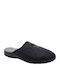 Leather Men's Enclosed Heel Anatomical Slippers Black
