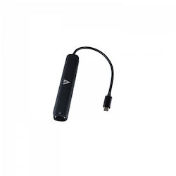 V7 USB-C Docking Station mit HDMI 4K PD Ethernet Schwarz (UCMINIDOCK-PT)
