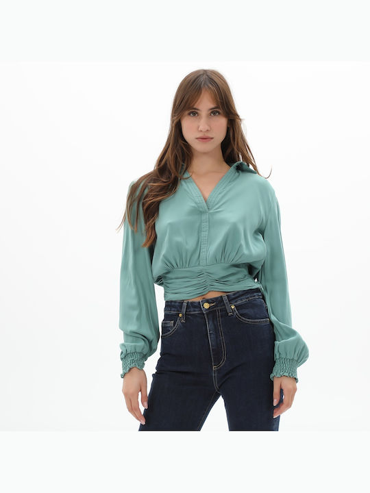 Attrattivo Winter Women's Blouse Long Sleeve Mint