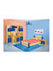 Kids Bedroom Set Blue Natural 7 Pieces with Bed for Mattress 90x190cm