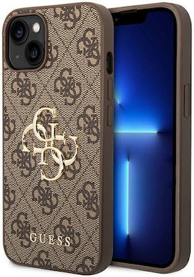 Guess 4G Big Metal Logo Plastic Back Cover Brown (iPhone 14)