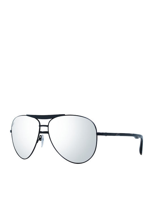 Web Unisex Sunglasses with Black Metal Frame and Silver Mirror Lens WE0281 02C