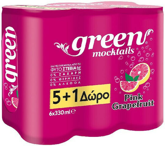 Green Cola Moctails Cola Pink Grapefruit με Ανθρακικό, Χωρίς Ζάχαρη σε Κουτί 6x330ml