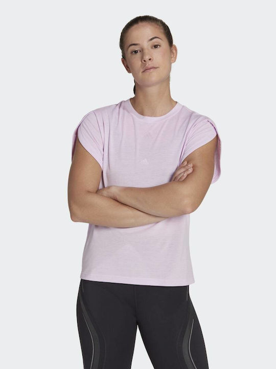 Adidas Γυναικείο Αθλητικό T-shirt Fast Drying Λιλά