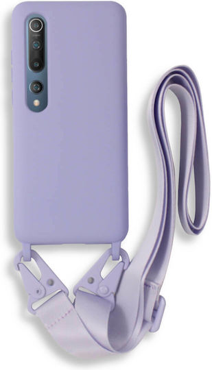 Bodycell Umschlag Rückseite Silikon mit Band Violet (Xiaomi Mi 10 / Mi 10 Pro)