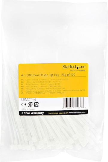 StarTech Cable Ty 100x2mm White 100pcs