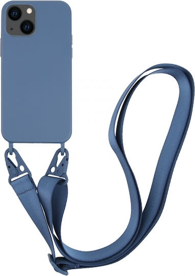 Vivanco Necklace Задна корица Силикон с Каишка Син (iPhone 13)