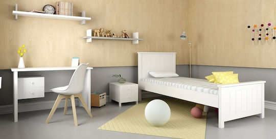 Σετ Παιδικού Δωματίου Life Weiß 4Stück mit Bett für Matratze 90x190cm