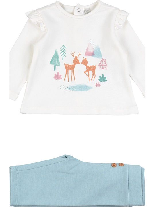Kinderbekleidungssets mit Leggings Winter 2 Stück Weiß