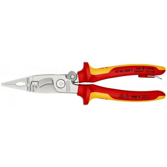 Knipex Cable Stripper Pliers with Cutter and 200mm Length With Safety Spring & Hook 1000V