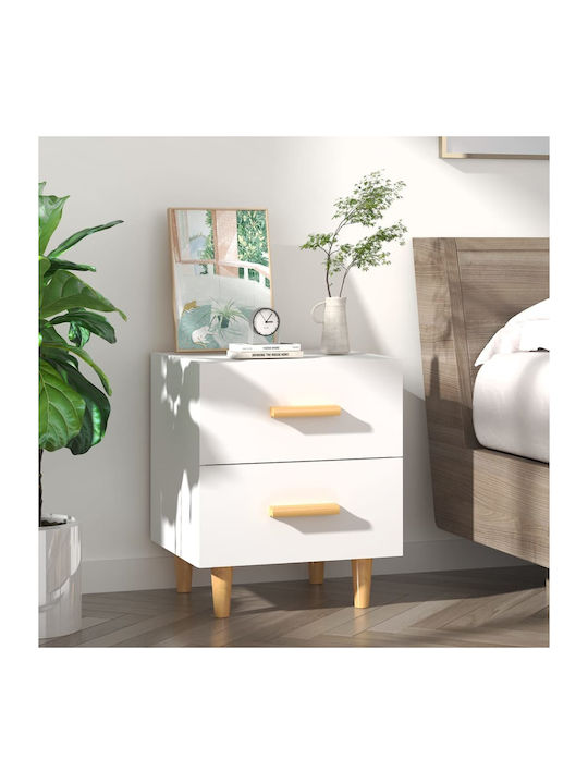 Bedside Table of Solid Wood 40x35x47.5cm