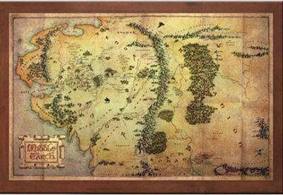 Lord Of The Rings - Middle Earth Map Πίνακας σε Καμβά 36.5x23cm