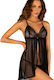 Obsessive Sedila Sexy Set mit Robe Durchsichtiges Babydoll & Tanga Black