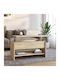 Rectangular Central Wooden Coffee Table with Lifting Mechanism Beige M80xW50xH40cm