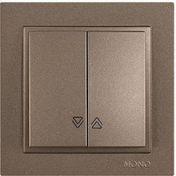 Eurolamp Μπουτόν Ρολλών με Πλαίσιο σε Καφέ Χρώμα 152-10512