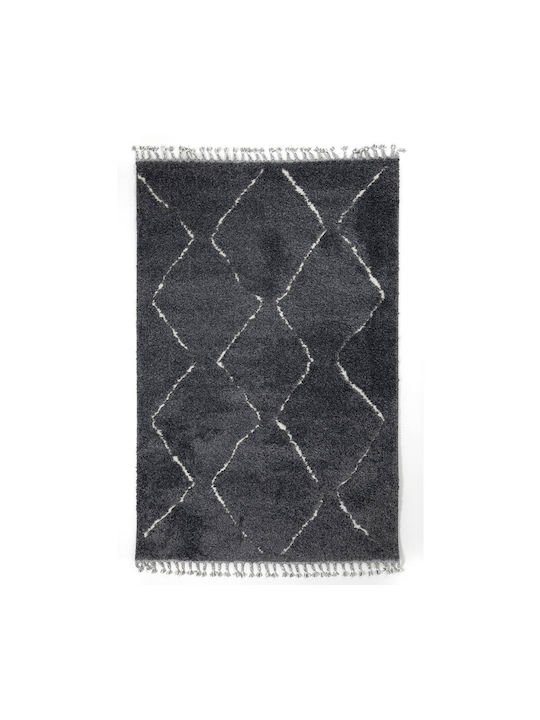 Ezzo Soffice B600AX2 Rug Rectangular Shaggy with Fringes Anthracite
