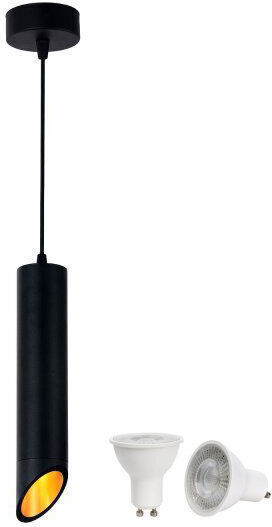 Optonica Pendant Light Black 6x30cm