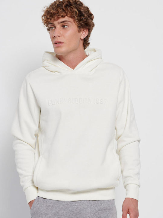 Funky Buddha Sweatshirt with Hood Ecru