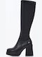 Leather High Heel Women's Boots Giddy Black