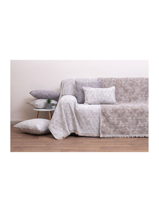 Viopros Ριχτάρι Διθέσιου Καναπέ Δύο 'Οψεων Chenille 180x240εκ. Εκρού