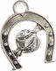Kostibas Fashion Horseshoe with Pomegranate Metallic Pendant Motif for Jewelry from Silver 2.7x3.5cm. Set 25pcs