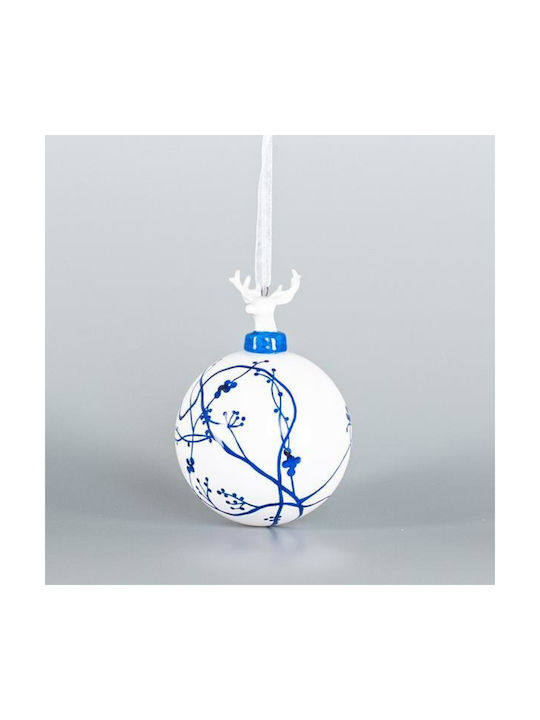 Ornament suspendat Glob De sticlă Alb 8buc