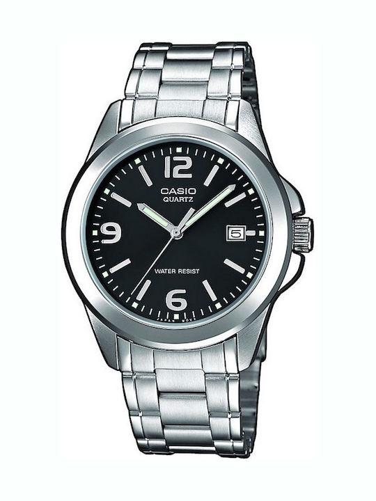 Casio Γυναικείο Ρολόι 28mm Μπαταρίας με Ασημί Μ...