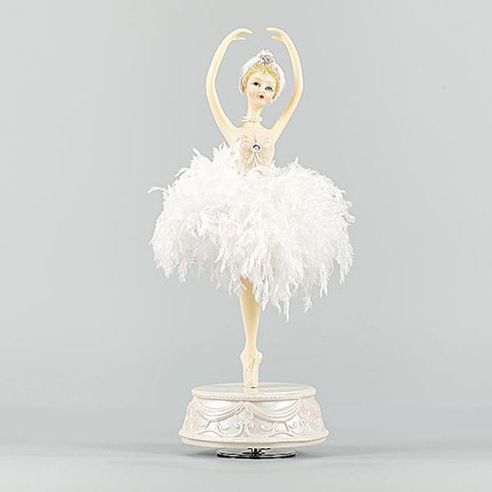 Eurolamp Christmas Plastic Figure White Ballet Dancer Height 33cm 2 Pieces