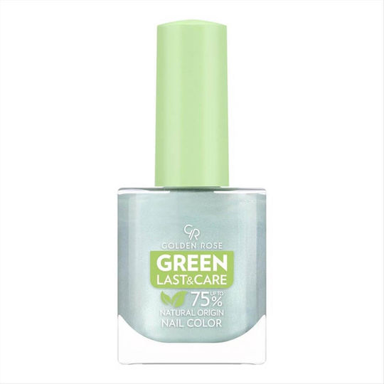 Golden Rose Green Last & Care Natural Origin Glossy Nail Polish Light Blue 121 10.2ml