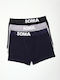 Wild Leaf Men's Boxers Blue/Black/Grey 3Pack