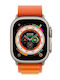 Apple Watch Ultra Titanium 49mm Αδιάβροχο με eSIM και Παλμογράφο (Orange Alpine Loop Medium)