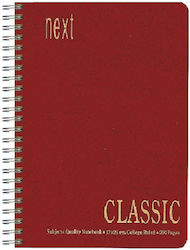 Next Spiral Notebooks Ruled B5 175 Sheets 7 Subjects Classic Bordeaux 6pcs