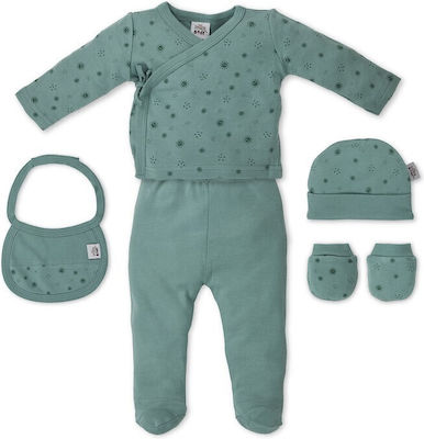 Interbaby Gift Set for Baby Duendes Del Polvo Verde for Boy for 0-6 months 5pcs