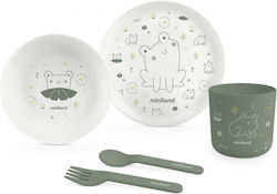 Miniland Feeding Set Frog made of Melamine White 5pcs