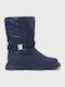 Ecofriends Leather Kids Boots with Zipper Blue