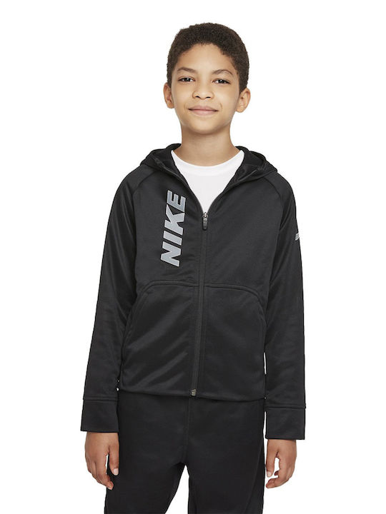Nike Αθλητική Παιδική Ζακέτα με Κουκούλα για Αγόρι Μαύρη