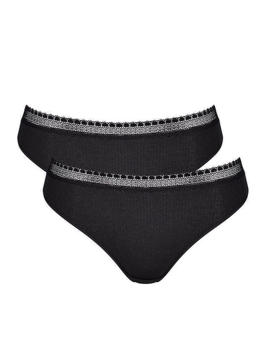 Sloggi Go Ribbed H Tai Βαμβακερά Damen Slip 2Pa...