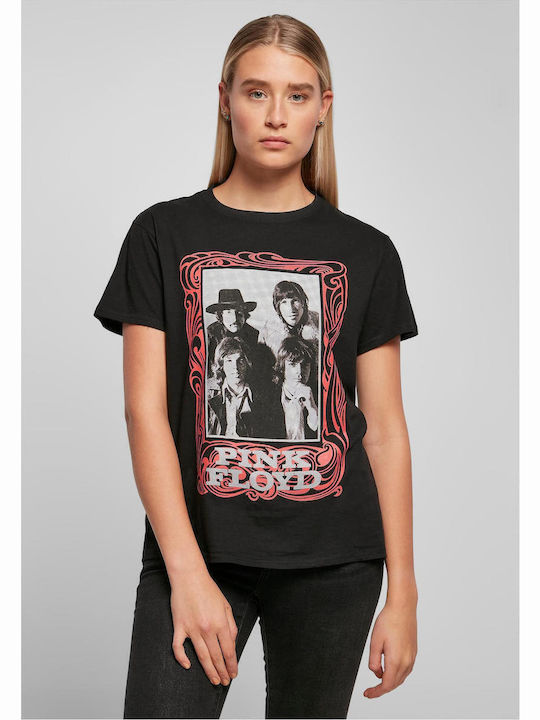 Merchcode Logo Γυναικείο T-shirt Pink Floyd Ροζ Βαμβακερό