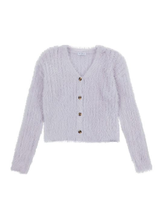 Kinderstrickjacke Gestrickt Flieder