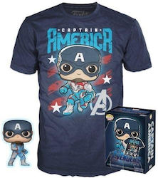 Funko Pop! Tees Marvel - Captain America (Figure & T-Shirt) XLarge
