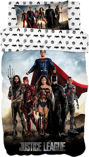 Beauty Home Σετ Σεντόνια Μονά Justice League 165x250cm 3τμχ