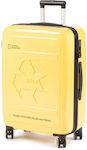 National Geographic Trolley Medium Travel Suitcase Hard Yellow with 4 Wheels Height 67cm.