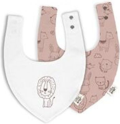 Interbaby Animalitos Bandana Fabric with Button Pink 2pcs