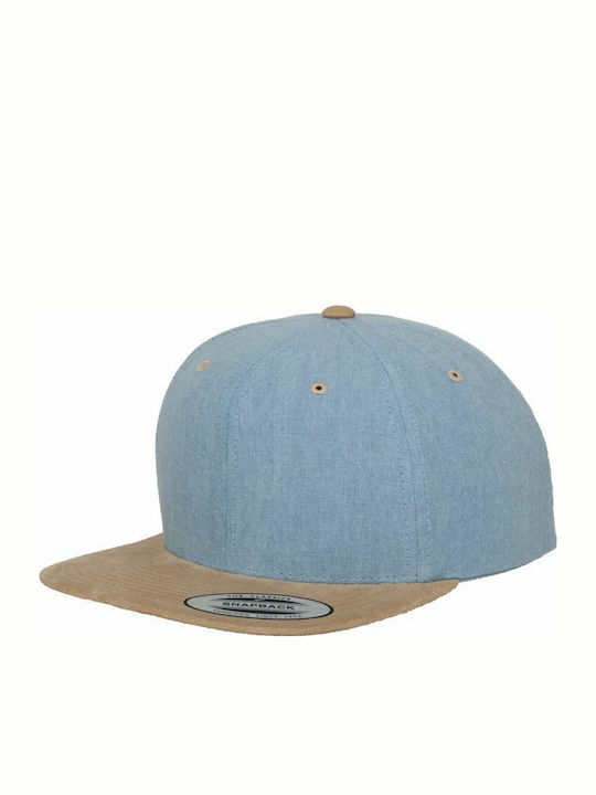 Yupoong Jockey mit geradem Schirm Blue/Beige