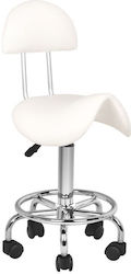 Natural Care Professional 6001 Wheeled Stool with Backrest White