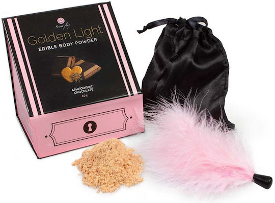 Secretplay Golden Light Kit Essbares Pulver & Federn mit Duft Schokolade