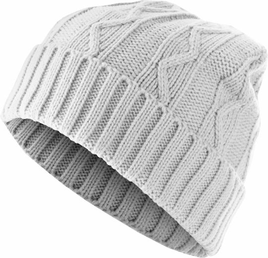10476 Knitted Beanie Cap White