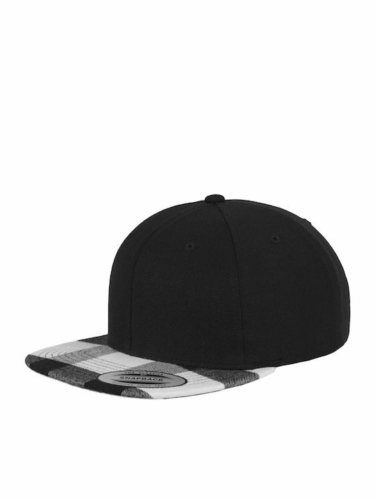 Yupoong 6089FP Jockey με Ίσιο Γείσο Black/White