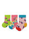 Happy Socks Παιδικές Κάλτσες Μακριές Kids Hearts Πολύχρωμες 3 Ζευγάρια