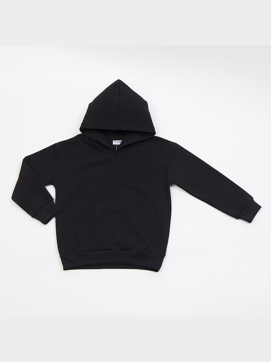 Trax Kinder Sweatshirt mit Kapuze und Taschen Schwarz